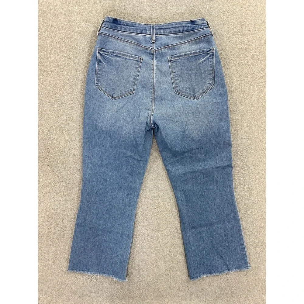 L'AGENCE Kendra High Waist Cropped Flare Raw Hem Womens 30 Stretch‎ Alamo Jeans